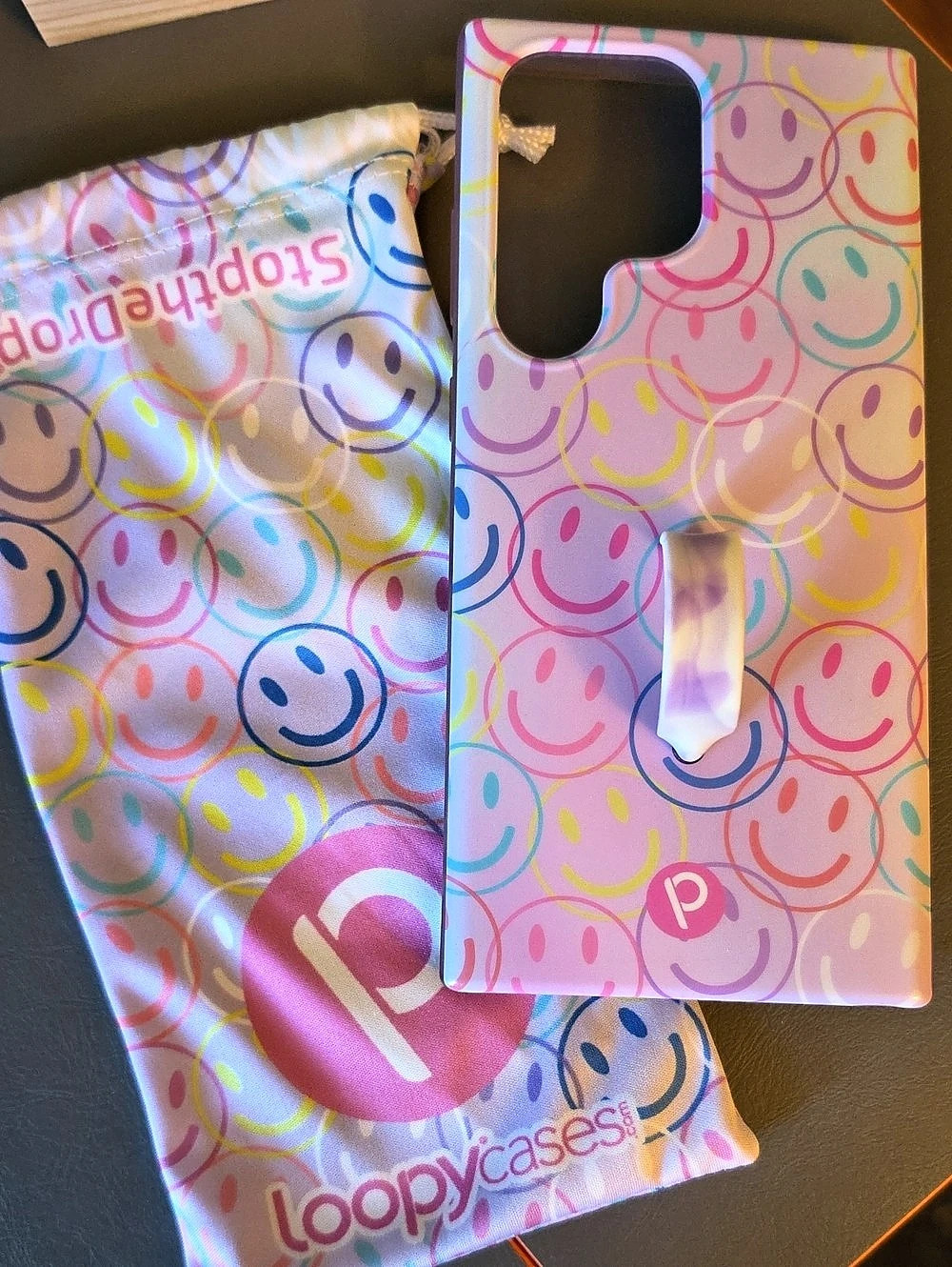 Loopy Phone Case & Pouch in Pink Multicolor For Samsung Galaxy S23 Ultra